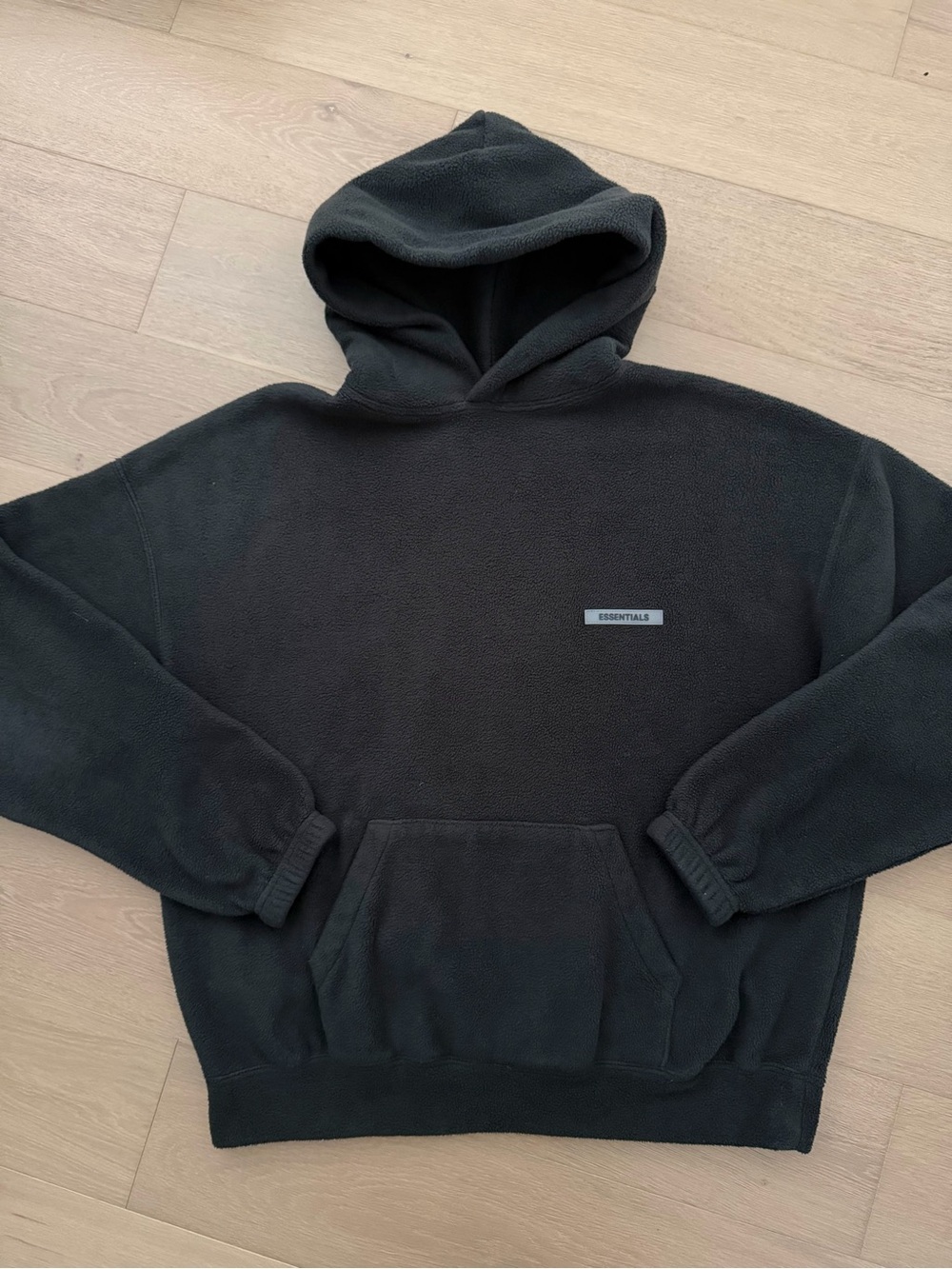 Fear of God Essentials Black Polar Fleece Hoodie